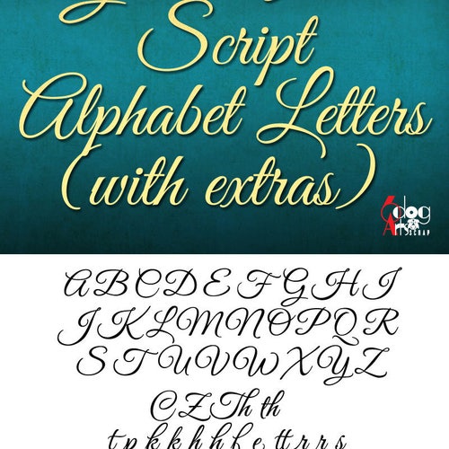Elegant Script Alphabet SVG DXF Vector Images Monogram - Etsy