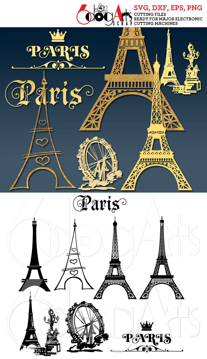 Download Paris Clip Art Digital Cut Files Svg Dxf Eps Png | Etsy