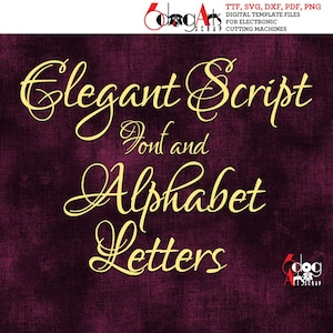 TTF Font & SVG Letters - Elegant Alphabet Script - Cuttable Printable Download JB-774