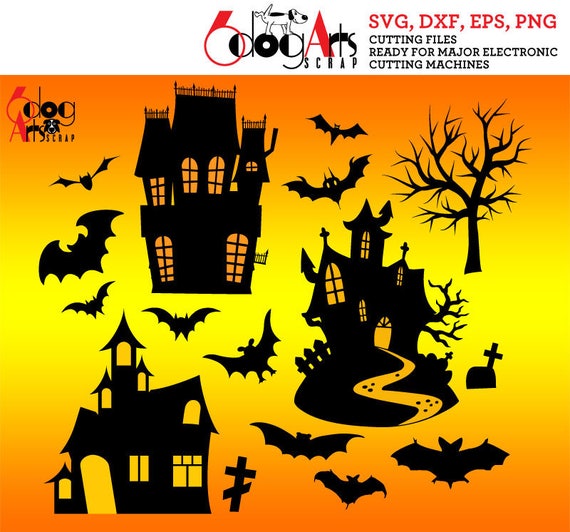 Download Halloween Haunted Houses Vector Digital Cut Files SVG DXF ...
