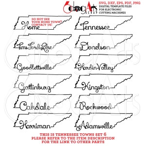 Tennessee (deel 6) schets typografiebestanden SVG DXF GlowForge lasergesneden Cricut downloaden snijden gravure zeefdruk JB-470f
