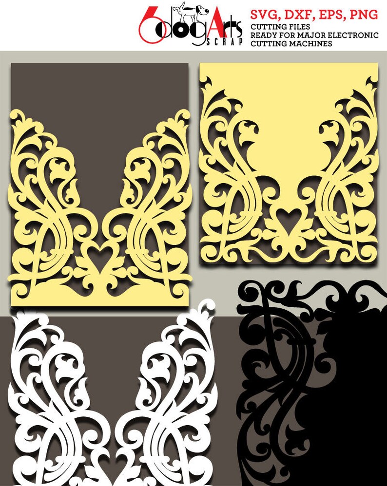 Download 2 Lace Cards Digital Cut Files Svg Dxf Eps Png Silhouette ...