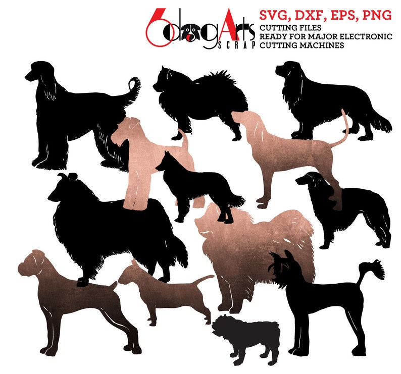 Dog Breed Silhouettes Vector Digital Cut Files Svg Dxf Eps Png - Etsy
