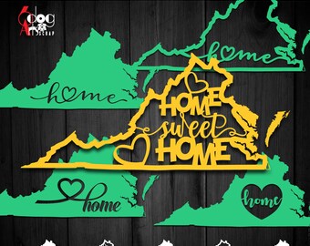 Virginia Sweet Home Digitale Dateien SVG DXF schneidbare Designs druckbare Download Vinyl Eisen auf Transferpresse Silhouette Cricut JB-853