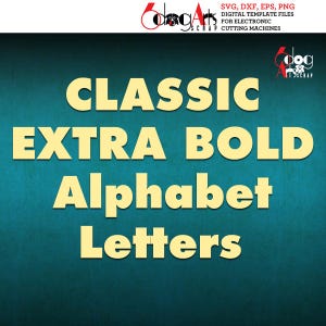 Images numériques de l'alphabet extra gras classique Svg Dxf Eps Png Silhouette Cricut imprimable téléchargement vectoriel pour découpe de vinyle DIY JB-352