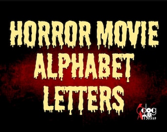 Horror Alphabet Letters Digital Images Svg Dxf Eps Png Silhouette Cricut Printable Vector Download Vinyl Heat Press Cutting JB-506