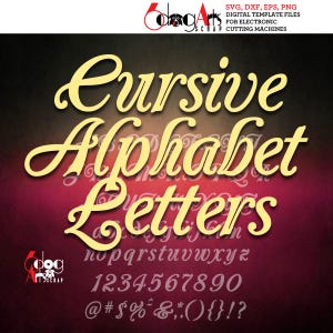 Alphabet calligraphique lettres SVG DXF Images vectorielles monogramme bricolage découpes vinyle fer à repasser à chaud presse transfert Silhouette Cricut JB-778