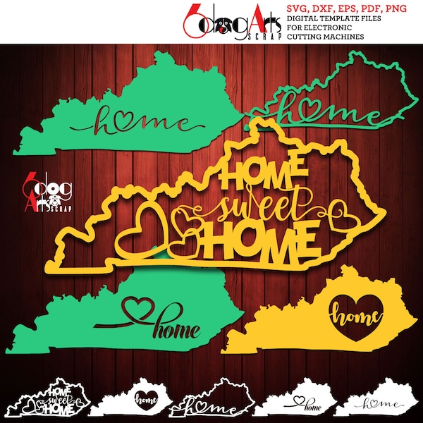 Kentucky Sweet Home Vector Digital Files SVG DXF Instant Download Vinyl Iron On Heat Press Transfer Silhouette Cricut Laser Cutting JB-1809