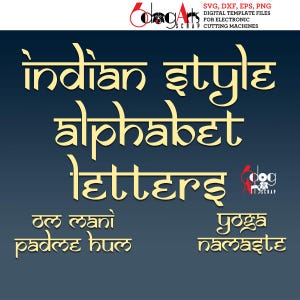 Indiase yoga alfabet letters digitale beelden Svg Dxf Eps Png silhouet SCAL Cricut afdrukbare Vector Download DIY vinyl snijden JB-375