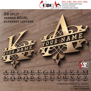 Split Monogramm Buchstaben SVG DXF Vektor-Dateien Monogramm Schneidbare Buchstaben Vinyl Aufbügeln Transferpresse Silhouette Cricut JB-1103