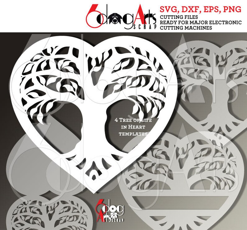 Download Tree of Life Family Heart Digital Cut Files SVG DXF Cuttable | Etsy