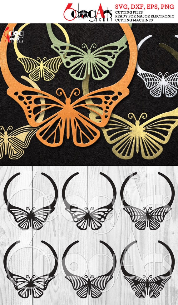 Download 6 Leather Butterfly Necklace Templates Vector Digital Svg Dxf Etsy PSD Mockup Templates