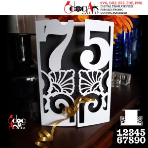 Universal (jedes Alter) Geburtstag Jahrestag Kartenvorlagen Digitaler Vektor Schnitt SVG DXF-Dateien Einladung Download Laser Silhouette Cricut JB-1643