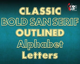 Classic Bold Alphabet Outlined Letters Digital Images SVG DXF Silhouette Cricut Printable Vector Download DiY Vinyl Cutting JB-351a