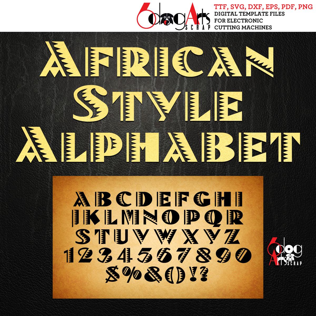 African TTF Font & SVG Alphabet Vector Images for Laser Cricut Cutting ...