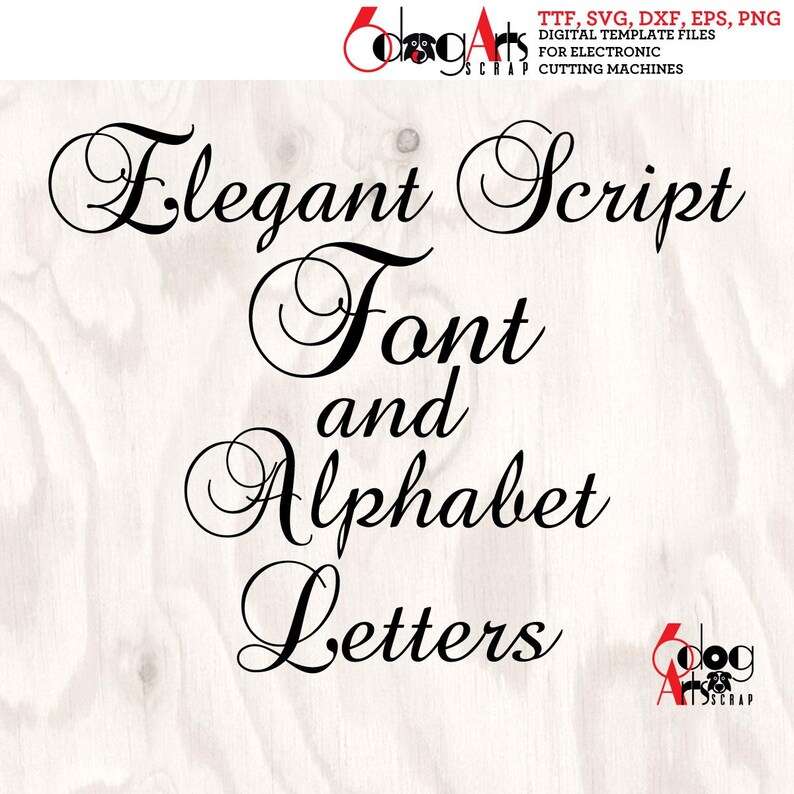 Elegant Monogram TTF Font & SVG Letters Digital Download Cutting JB-453 ...