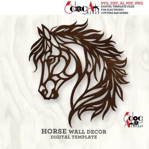 Horse SVG DXF Digital Cut File | Wall Decor Template for Laser, cnc, Plasma | Instant Download Digital Art JB-509