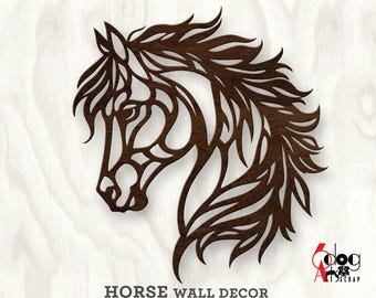 Horse SVG DXF Digital Cut File | Wall Decor Template for Laser, cnc, Plasma | Instant Download Digital Art JB-509