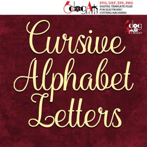 Lettres de l'alphabet cursives SVG DXF Images vectorielles monogramme découpes vinyle fer sur imprimable transfert presse à chaud Silhouette Cricut JB-801