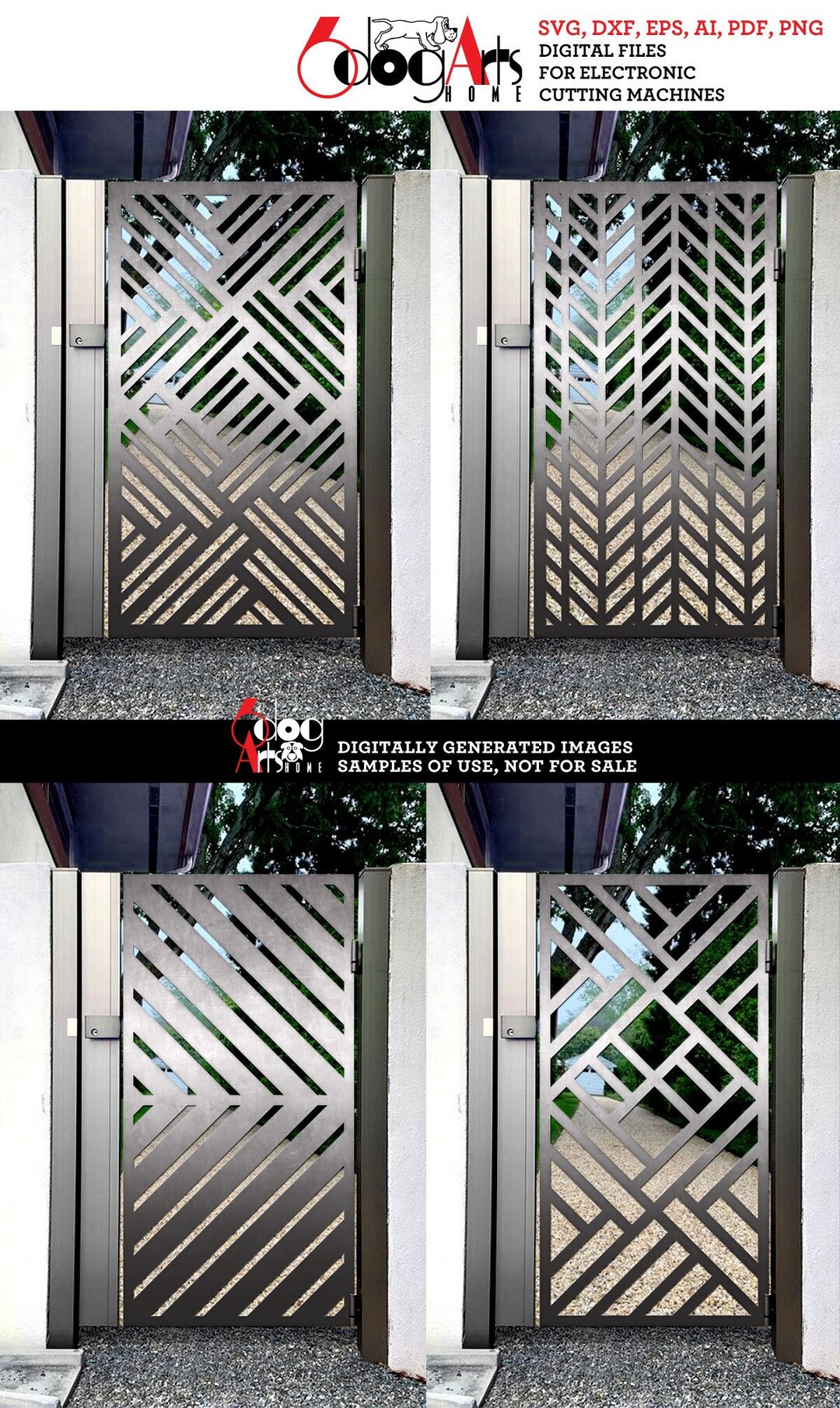 Gate Grill Panel Partition Room Divider Digital Templates set of 19 Svg