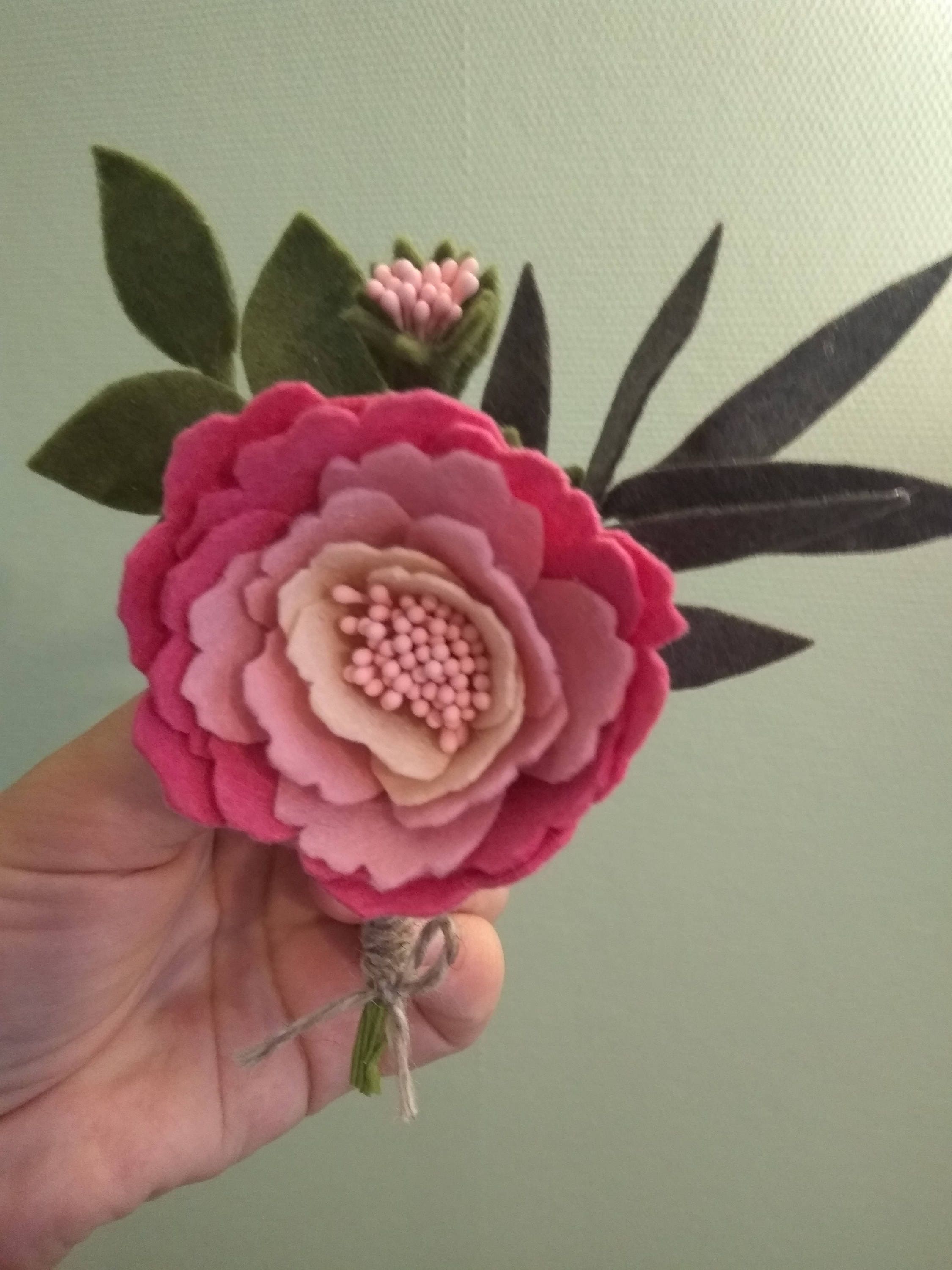 Felt flower brooch Etsy