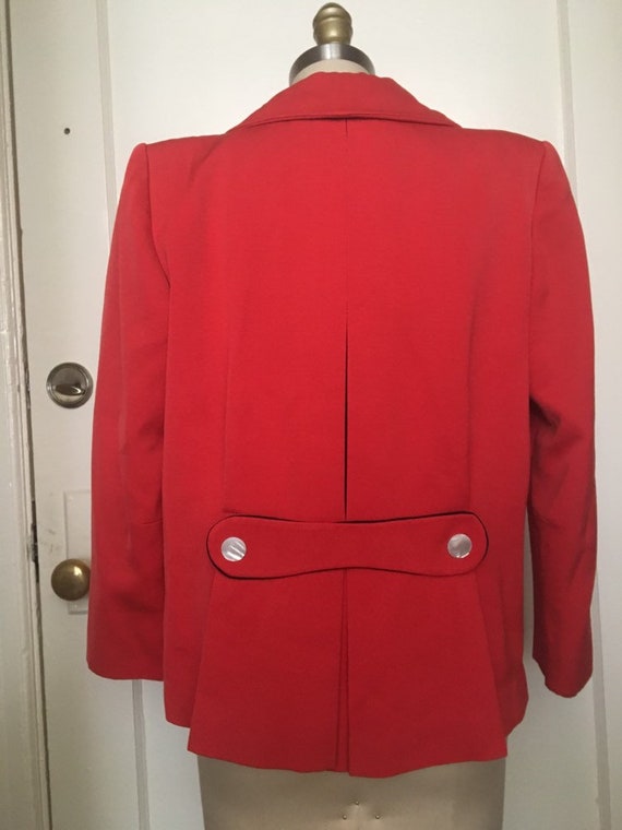 1940s 40s Red and navy gabardine swing jacket bla… - image 4