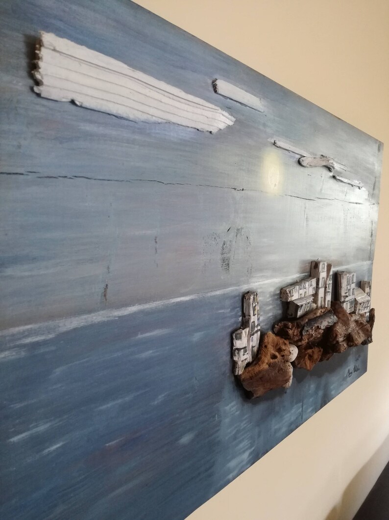 Greek Island Wall Art Coastal Decor Nautical 3D Oil Painting Etsy