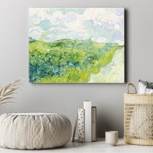 Vincent Van Gogh Green Wheat Fields Stretched Canvas Wall Art, Van Gogh Reproduction Canvas Print for Home Office Decor, Modern Art Painting