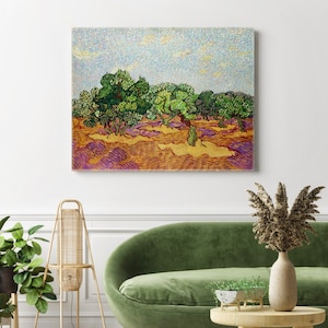 Vincent Van Gogh Olive Trees Stretched Canvas Wall Art, Van Gogh Painting Reproduction, Van Gogh Canvas Print, Post-Impressionism Art Decor