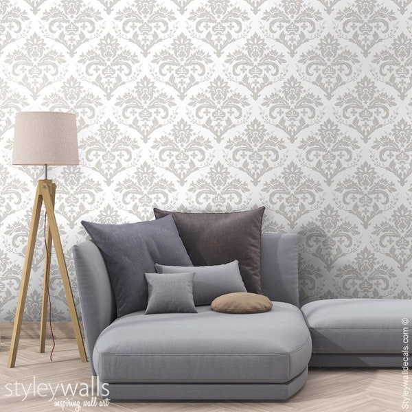Damask Wallpaper Etsy