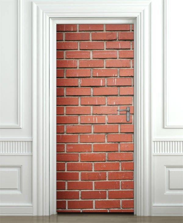 Red Bricks Wall Decal Red Bricks Door Sticker Bricks Wall Etsy UK