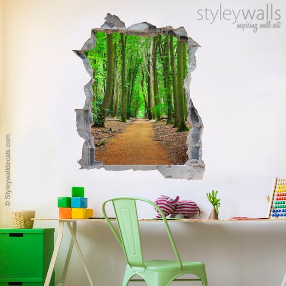 Smashed effect 3D wall mural