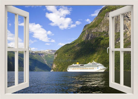 Cruise Wall Decal Ship Traveling Wall Sticker 3d Window Etsy