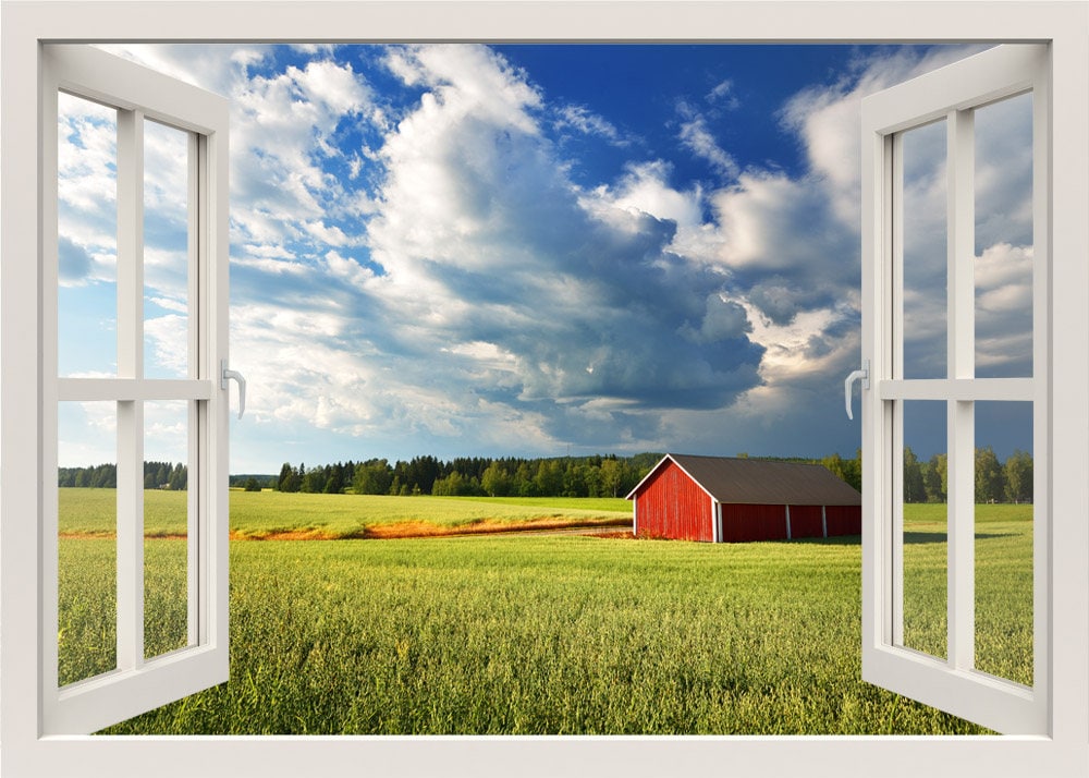 Ladenausstattungen & werbung Tractor Farming 3D Magic Window Wall Art