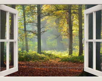 NOADREAM Autunno Foresta Fiabe Arazzo da Parete Foresta,Arazzo E Arte Naturale Decorazioni per La Casa Soggiorno Camera da Letto Dormitorio Decorazione Psichedelico Sfondo Muro (C,59x79in-150x210cm