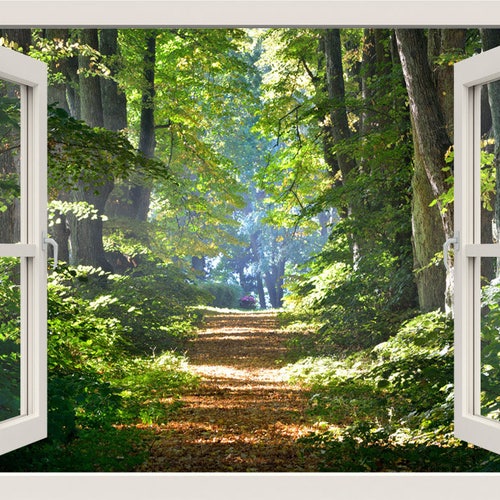 VWAQ Vinyl Nature Window Wall Decal Landscape Scenic Mural Etsy