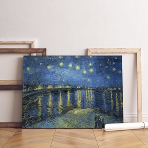 Vincent Van Gogh Starry Night Over the Rhone Stretched Canvas Wall Art ...