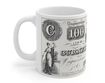 Tasse mit Dollar Druck, Daguerreian Scrip von Jeremiah Gurney Tasse, Geburtstagsgeschenk Tasse, Weiße Keramik Kaffeetasse 11 Unzen, Fine Art Tasse Tasse