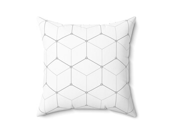 Almohada geométrica con patrón hexagonal, almohada cuadrada de poliéster con patrón geométrico, cojín decorativo y almohada para la decoración de la habitación
