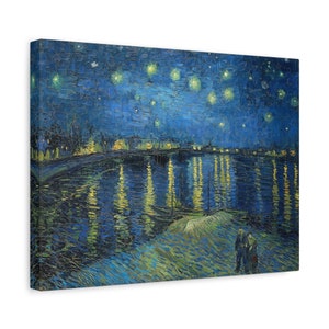 Vincent Van Gogh Starry Night Over the Rhone Stretched Canvas Wall Art ...