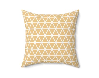 Triangles Pattern Black and White Pillow, Spun Polyester Square Pillow, Geometric Pattern, Double Sided Printing, Decorative Pillow