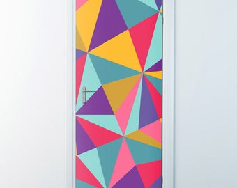 Abstract Shapes Wall Decal, Modern Shapes Door Sticker, Geometric Shapes  Door Mural, Abstract Door Decor, Door Cover, Door Wrap