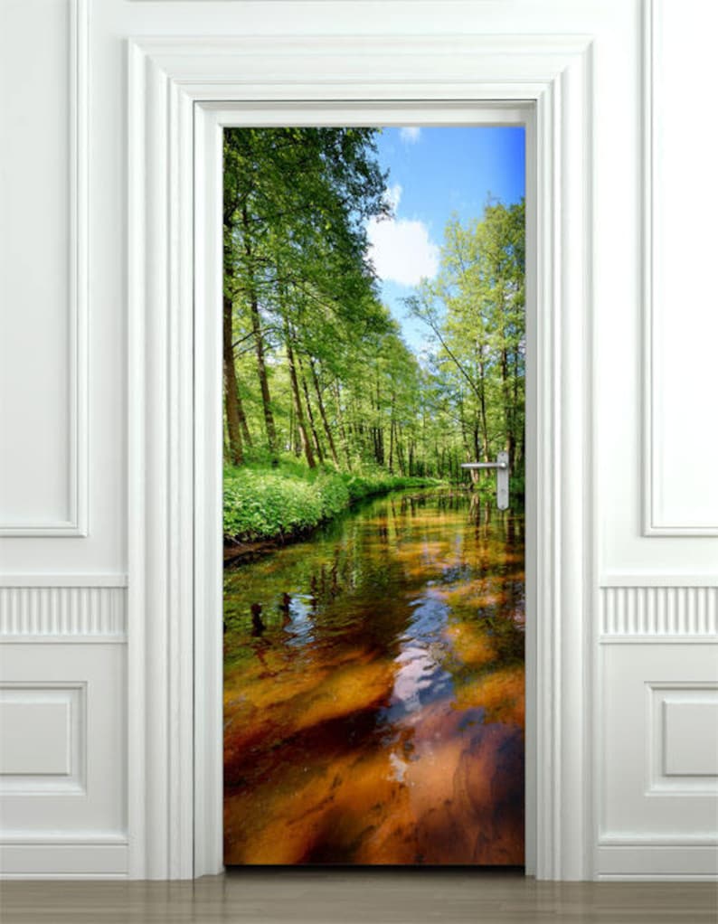 River Wall Decal Nature Wall Sticker Nature Door Mural Etsy