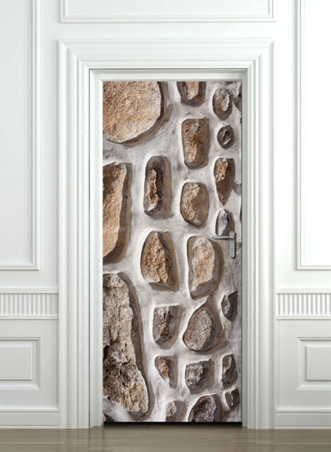 Stones Wall Decal Door Mural Stones Door Wallpaper Home Etsy
