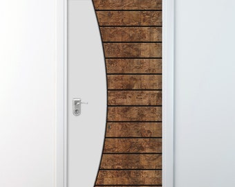 Door Mural, Door Sticker, Wood with White WOOD 103, Wood Door Decal, Entrance Door Mural, Room Door Sticker, Door Covering, Home Design