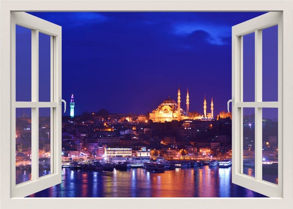 Istanbul Mosque TURKEY HOLIDAY CITY  WALL STICKER ROOM DECORATION DECAL MURAL 