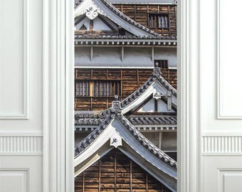 Pegatinas de pared de casas japonesas, calcomanías de pared de casas, decoración de puertas de arquitectura, decoración de paredes de arquitectura, mural de puerta, cubierta de puerta, envoltura de puerta, decoración del hogar