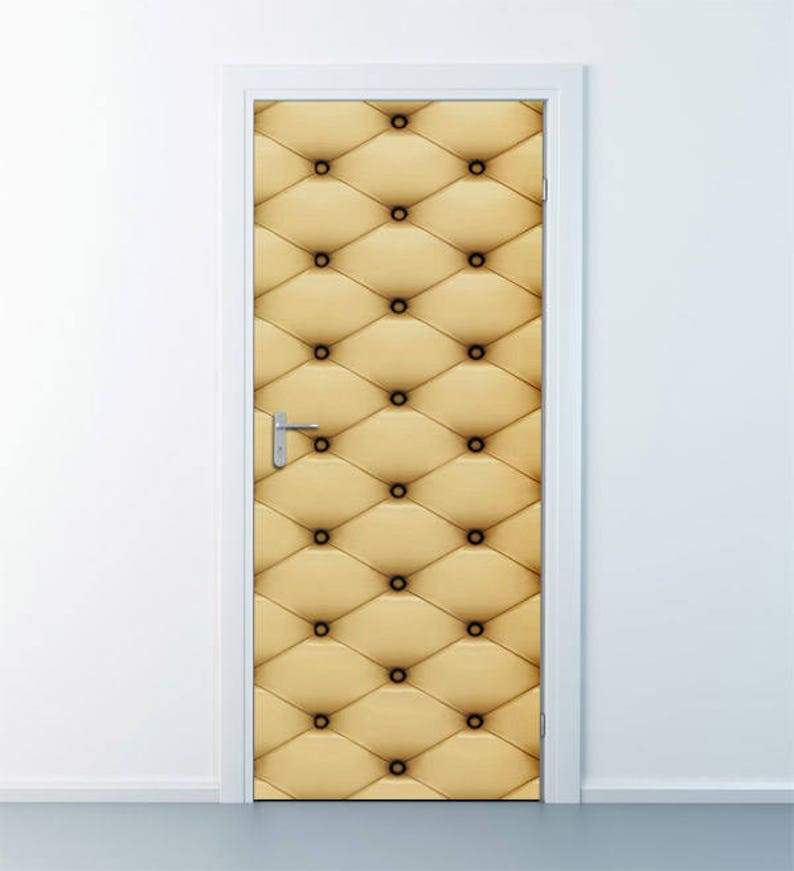 Upholstery Pattern Leather Wall Decal, Leather Door Decor, Leather Wall