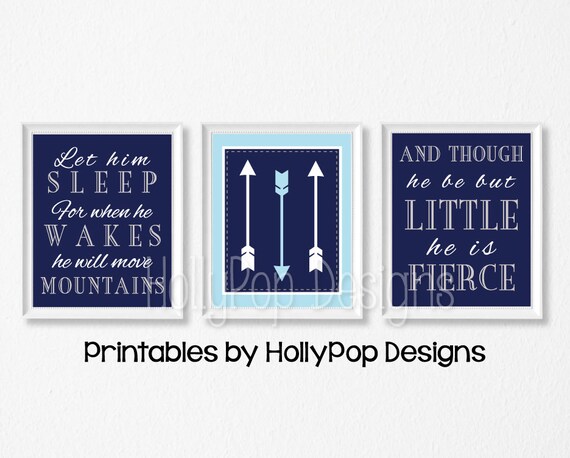 Navy Blue Gray Nursery Wall Art Printable Baby Boy Decor