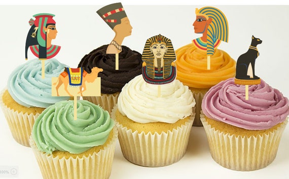 12 Egypt Pyramids Toga Party Cupcake Toppers Food Etsy